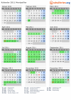 Kalender 2011 mit Ferien und Feiertagen Montpellier