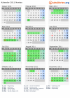 Kalender 2011 mit Ferien und Feiertagen Nantes