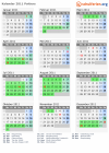 Kalender 2011 mit Ferien und Feiertagen Poitiers