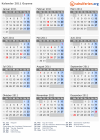 Kalender 2011 mit Ferien und Feiertagen Guyana