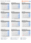 Kalender 2011 mit Ferien und Feiertagen Aostatal