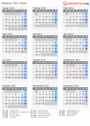 Kalender 2011 mit Ferien und Feiertagen Malta