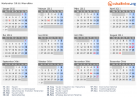 Kalender 2011 mit Ferien und Feiertagen Marokko
