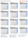 Kalender 2011 mit Ferien und Feiertagen Montenegro