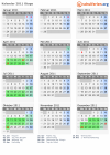 Kalender 2011 mit Ferien und Feiertagen Otago