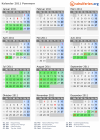 Kalender 2011 mit Ferien und Feiertagen Pommern