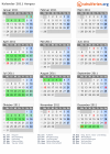 Kalender 2011 mit Ferien und Feiertagen Aargau