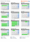 Kalender 2011 mit Ferien und Feiertagen Freiburg