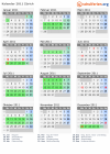 Kalender 2011 mit Ferien und Feiertagen Zürich