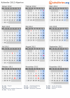 Kalender 2012 mit Ferien und Feiertagen Algerien