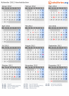Kalender 2012 mit Ferien und Feiertagen Aserbaidschan