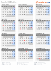 Kalender 2012 mit Ferien und Feiertagen Belgien