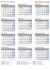 Kalender 2012 mit Ferien und Feiertagen Belize
