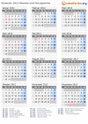 Kalender 2012 mit Ferien und Feiertagen Bosnien und Herzegowina