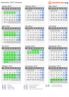 Kalender 2012 mit Ferien und Feiertagen Hessen