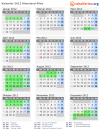 Kalender 2012 mit Ferien und Feiertagen Rheinland-Pfalz