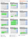 Kalender 2012 mit Ferien und Feiertagen Thüringen