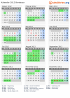 Kalender 2012 mit Ferien und Feiertagen Bordeaux