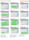 Kalender 2012 mit Ferien und Feiertagen Montpellier