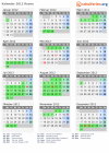 Kalender 2012 mit Ferien und Feiertagen Rouen