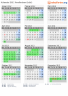 Kalender 2012 mit Ferien und Feiertagen Nordbrabant (süd)