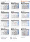 Kalender 2012 mit Ferien und Feiertagen Sardinien