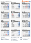 Kalender 2012 mit Ferien und Feiertagen Kasachstan