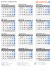 Kalender 2012 mit Ferien und Feiertagen Lesotho