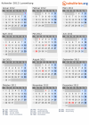 Kalender 2012 mit Ferien und Feiertagen Luxemburg