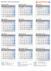 Kalender 2012 mit Ferien und Feiertagen Nordmazedonien