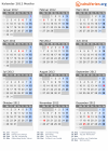 Kalender 2012 mit Ferien und Feiertagen Mexiko
