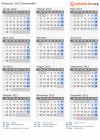 Kalender 2012 mit Ferien und Feiertagen Mosambik