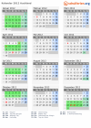 Kalender 2012 mit Ferien und Feiertagen Auckland