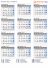 Kalender 2012 mit Ferien und Feiertagen Hordaland