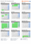 Kalender 2012 mit Ferien und Feiertagen Karpatenvorland