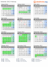 Kalender 2012 mit Ferien und Feiertagen Freiburg