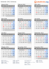 Kalender 2012 mit Ferien und Feiertagen Schweiz