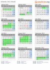 Kalender 2012 mit Ferien und Feiertagen Waadt