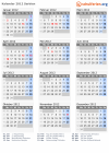 Kalender 2012 mit Ferien und Feiertagen Serbien