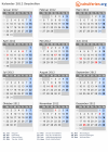 Kalender 2012 mit Ferien und Feiertagen Seychellen