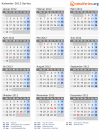 Kalender 2012 mit Ferien und Feiertagen Syrien