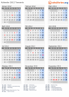 Kalender 2012 mit Ferien und Feiertagen Tansania