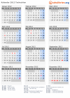 Kalender 2012 mit Ferien und Feiertagen Tschechien