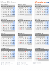 Kalender 2012 mit Ferien und Feiertagen Ungarn