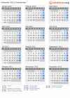 Kalender 2012 mit Ferien und Feiertagen Usbekistan