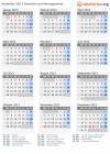 Kalender 2013 mit Ferien und Feiertagen Bosnien und Herzegowina