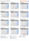 Kalender 2013 mit Ferien und Feiertagen Bulgarien