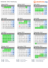 Kalender 2013 mit Ferien und Feiertagen Hamburg