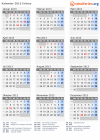 Kalender 2013 mit Ferien und Feiertagen Eritrea