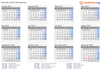Kalender 2013 mit Ferien und Feiertagen Kampanien